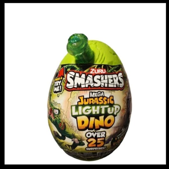ZURU Smashers Mega Jurassic Light-Up Roaring Dino Toy Egg With 25 Surprises - Picture 1 of 3